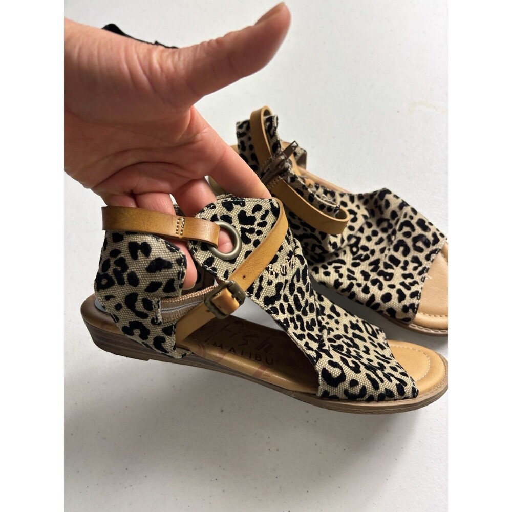 BLOWFISH Malibu Blumoon-leopard Print Sandals, Women's Size 7.5